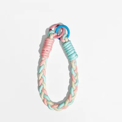 Fashion Casual Dopamine Woven Twist Short Mobile Phone Lanyard Keychain