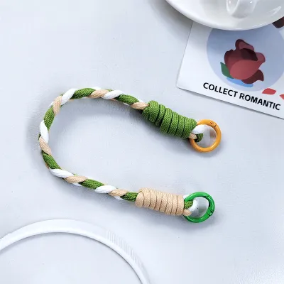 Fashion Casual Dopamine Woven Twist Short Mobile Phone Lanyard Keychain