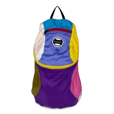 Fashion Casual Dopamine Contrast Color Lightweight Large Capacity Folding Nylon Backpack