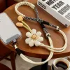 [Apricot Black] + Rice White Flower + Gray Clip