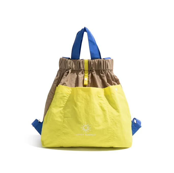 Women Fashion Casual Dopamine Contrast Nylon Backpack