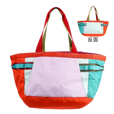 Women Fashion Casual Dopamine Color Block Large Capacity Oxford Nylon Shoulder Bag
