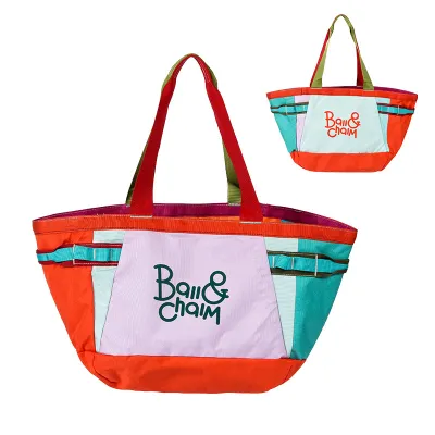 Women Fashion Casual Dopamine Contrast Color Large Capacity Nylon Shoulder Bag