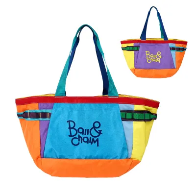 Women Fashion Casual Dopamine Contrast Color Large Capacity Nylon Shoulder Bag