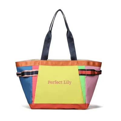 Fashion Casual Dopamine Colorblock Large Capacity Shoulder Bag Oxford Cloth