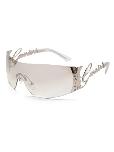 Women Fashion Retro Rhinestone Letter Frame Legs Sunglasses