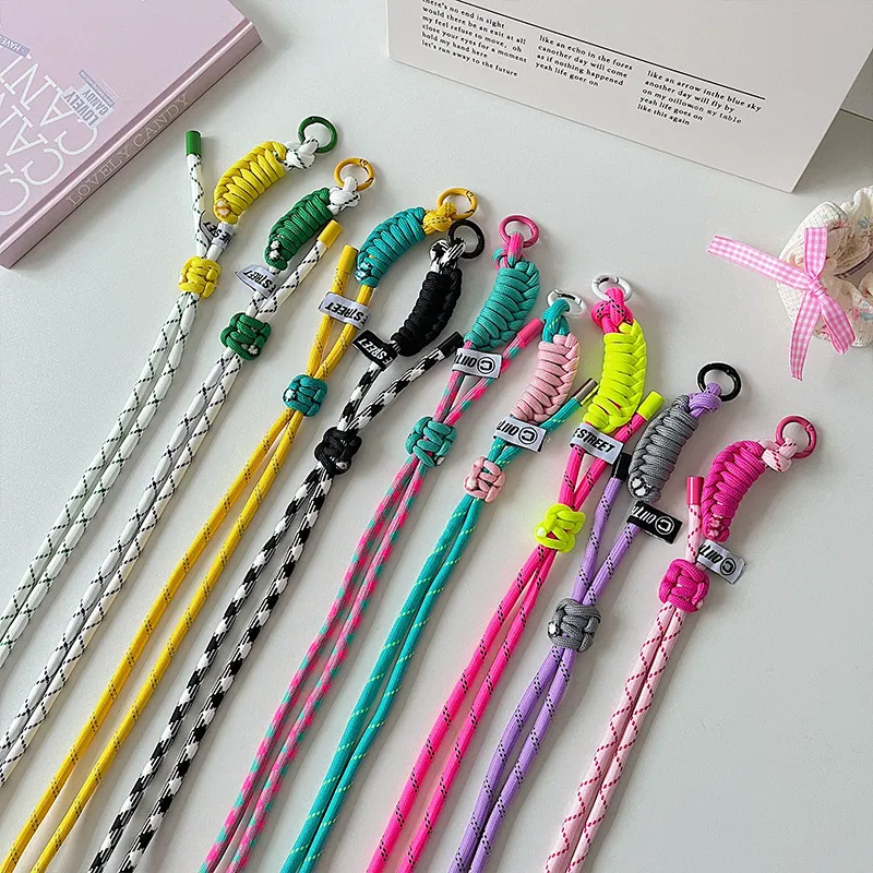 Fashion Creative Dopamine Color-Matching Mobile Phone Lanyard Braided Strap Bag Accessories