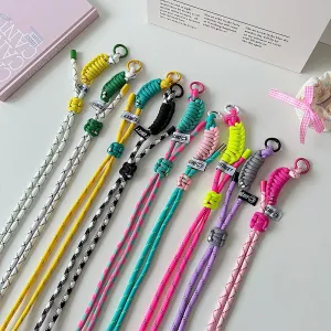 Fashion Creative Dopamine Color-Matching Mobile Phone Lanyard Braided Strap Bag Accessories