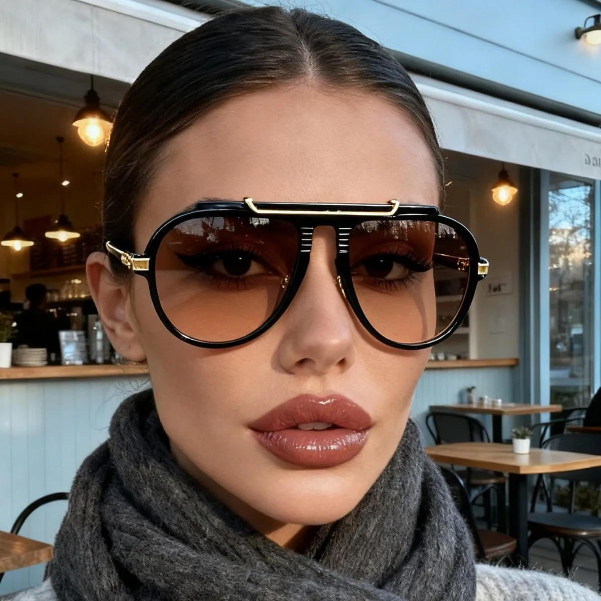 Women Fashion Casual Personalized Square Driving UV Protection Sunglasses