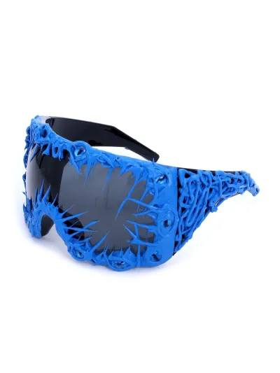 Fashion Creative Glue Dropping Oblong Mirror Sunglasses