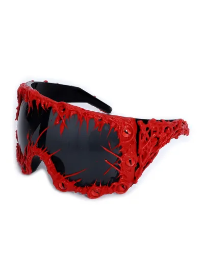 Fashion Creative Glue Dropping Oblong Mirror Sunglasses