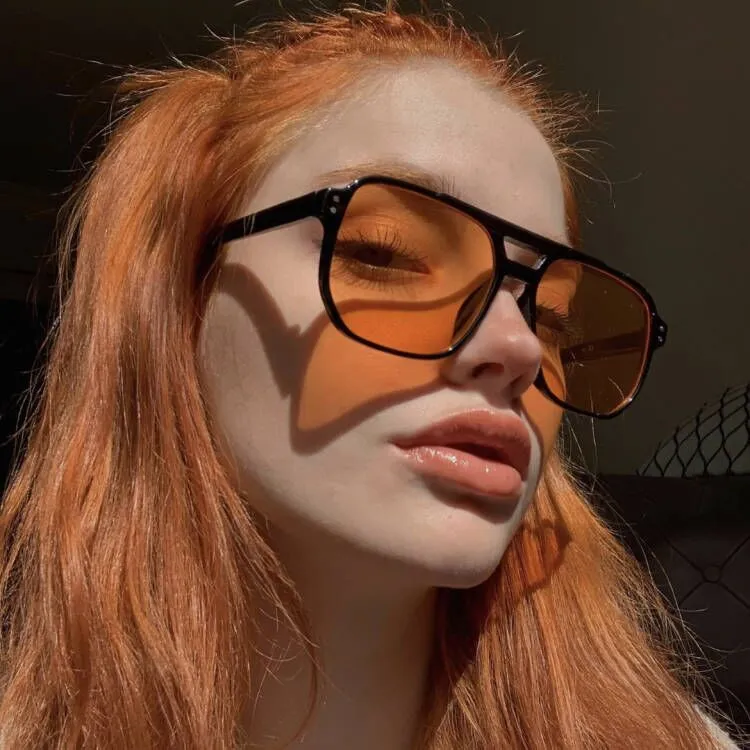 Fashion Casual Large Frame Square Sunglasses PC Frame AC Lens