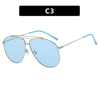 Women Fashion Casual Oversized Metal Frame Sunglasses