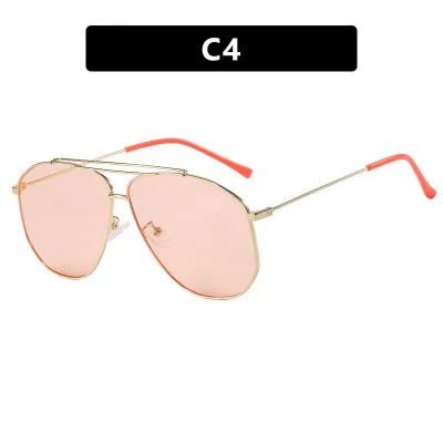 Women Fashion Casual Oversized Metal Frame Sunglasses