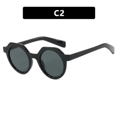 Women Fashion Round Colorblock Sunglasses