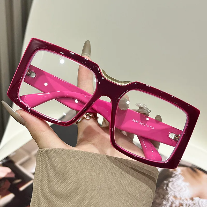 Fashion Square Frame Anti-Blue Light Sunglasses PC 0 Degrees