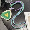 Green Purple Blue Long Rope [Green SMILE Coin Purse] Hanging Piece