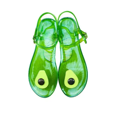 Women Creative Cute Fruit Decorative Buckle Flat Thong Sandals