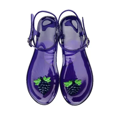 Women Creative Cute Fruit Decorative Buckle Flat Thong Sandals
