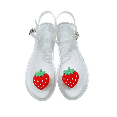 Women Creative Cute Fruit Decorative Buckle Flat Thong Sandals