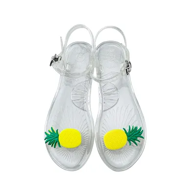 Women Creative Cute Fruit Decorative Buckle Flat Thong Sandals