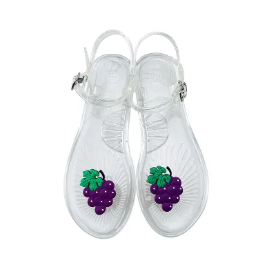 Women Creative Cute Fruit Decorative Buckle Flat Thong Sandals