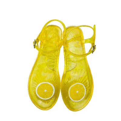 Women Creative Cute Fruit Decorative Buckle Flat Thong Sandals