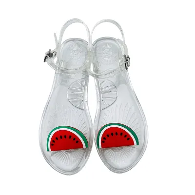 Women Creative Cute Fruit Decorative Buckle Flat Thong Sandals