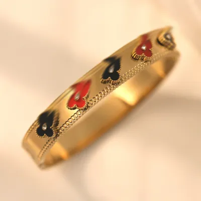 Women's Simple Four-Leaf Clover Electroplated Titanium Steel Bracelet