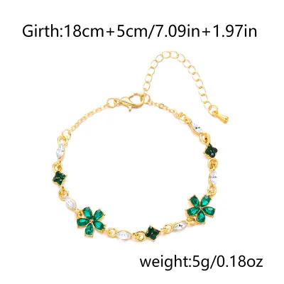 Women's Fashion Elegant Rhinestone Floral Bracelet
