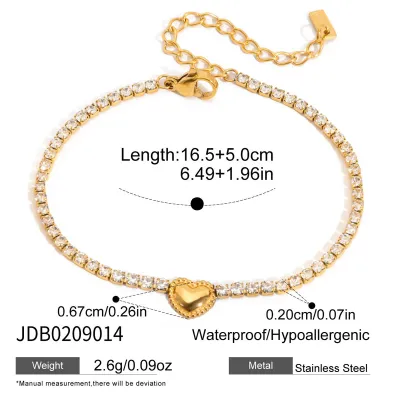 Women's Light Luxury Rhinestone Chain Bracelet Stainless Steel Floral Jewelry