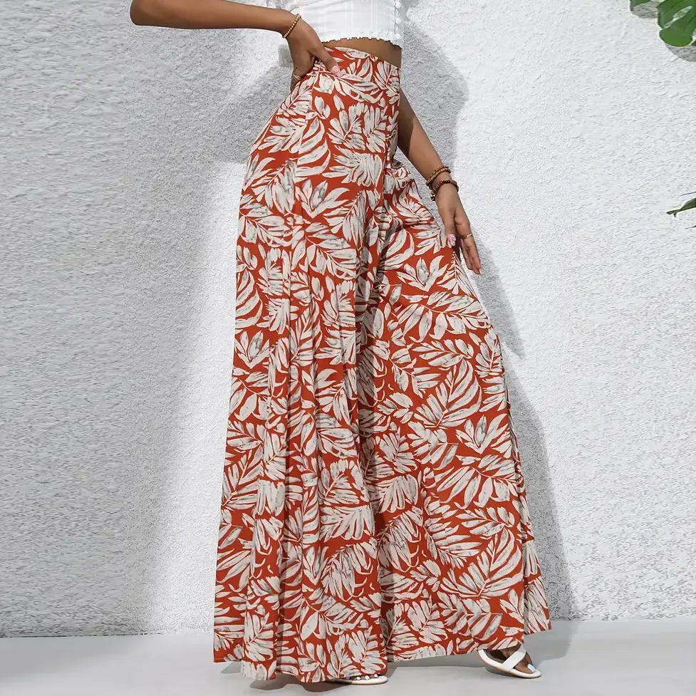Vacation Summer Women'S Casual Printed Wide-Leg Pants
