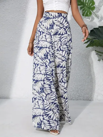 Vacation Summer Women'S Casual Printed Wide-Leg Pants