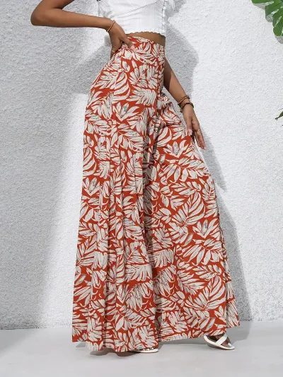 Vacation Summer Women'S Casual Printed Wide-Leg Pants