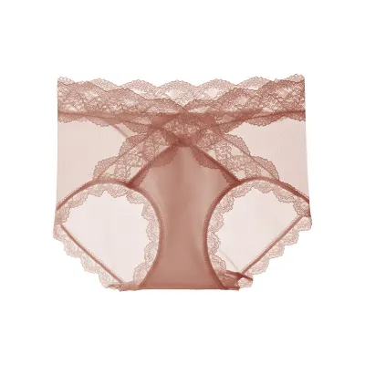 Women Fashion Sexy Solid Color Lace Underwear