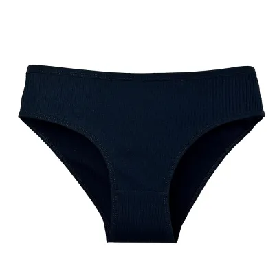 Women Fashion Sexy Simple Solid-Color Ribbed Underwear