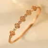 Sticky Diamond Four-Leaf Clover Bracelet Rose Gold