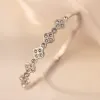 Sticky Diamond Four-Leaf Clover Bracelet Steel