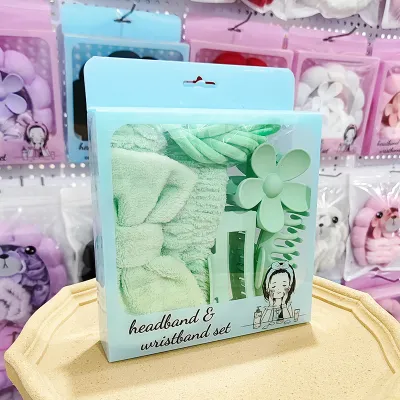 Women Fashion Plaid Bowknot Hair Band Hair Clip Rubber Band 16-Piece Set