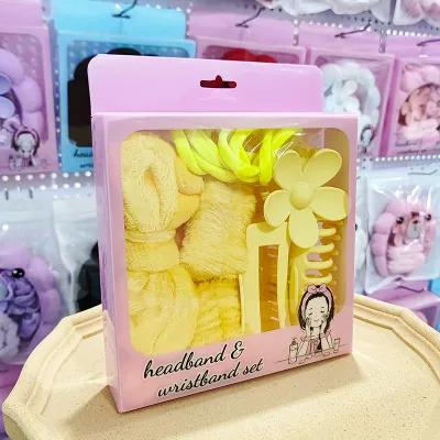 Women Fashion Plaid Bowknot Hair Band Hair Clip Rubber Band 16-Piece Set