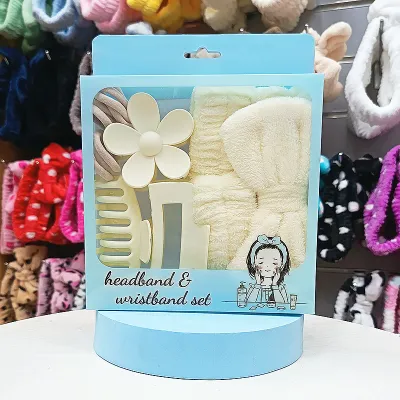 Women Fashion Plaid Bowknot Hair Band Hair Clip Rubber Band 16-Piece Set