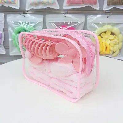 Women Fashion Plaid Bowknot Hair Band Hair Clip Rubber Band 16-Piece Set