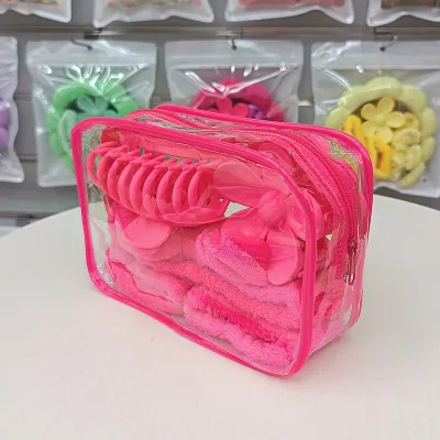 Women Fashion Plaid Bowknot Hair Band Hair Clip Rubber Band 16-Piece Set