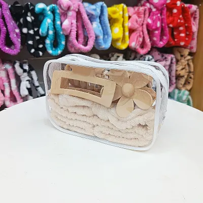 Women Fashion Plaid Bowknot Hair Band Hair Clip Rubber Band 16-Piece Set