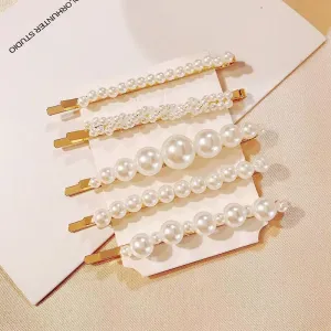 Women's Elegant Pearl Hairpin Set of 5