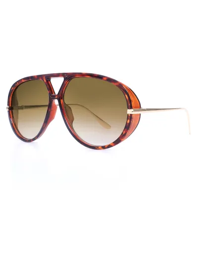 Women Fashion Large Frame Round PC Sunglasses