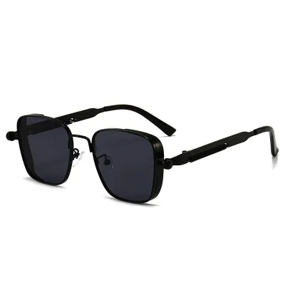 Fashion Retro Square-Frame Steampunk Metal Sunglasses