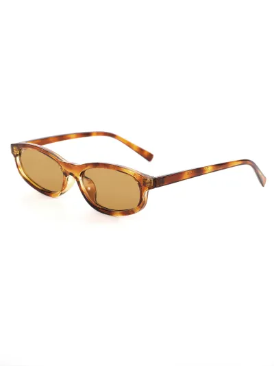 Women Fashion Simple Small Frame Sunglasses Oval PC