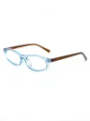 Transparent Blue Frame White Lenses