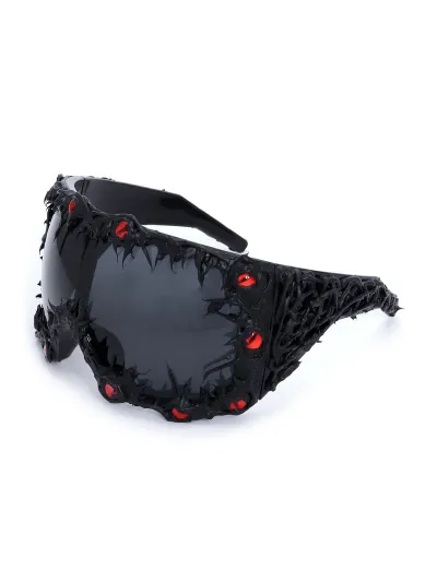 Women Fashion Dark Exaggerated Gothic Eyes Drip Glue Sunglasses